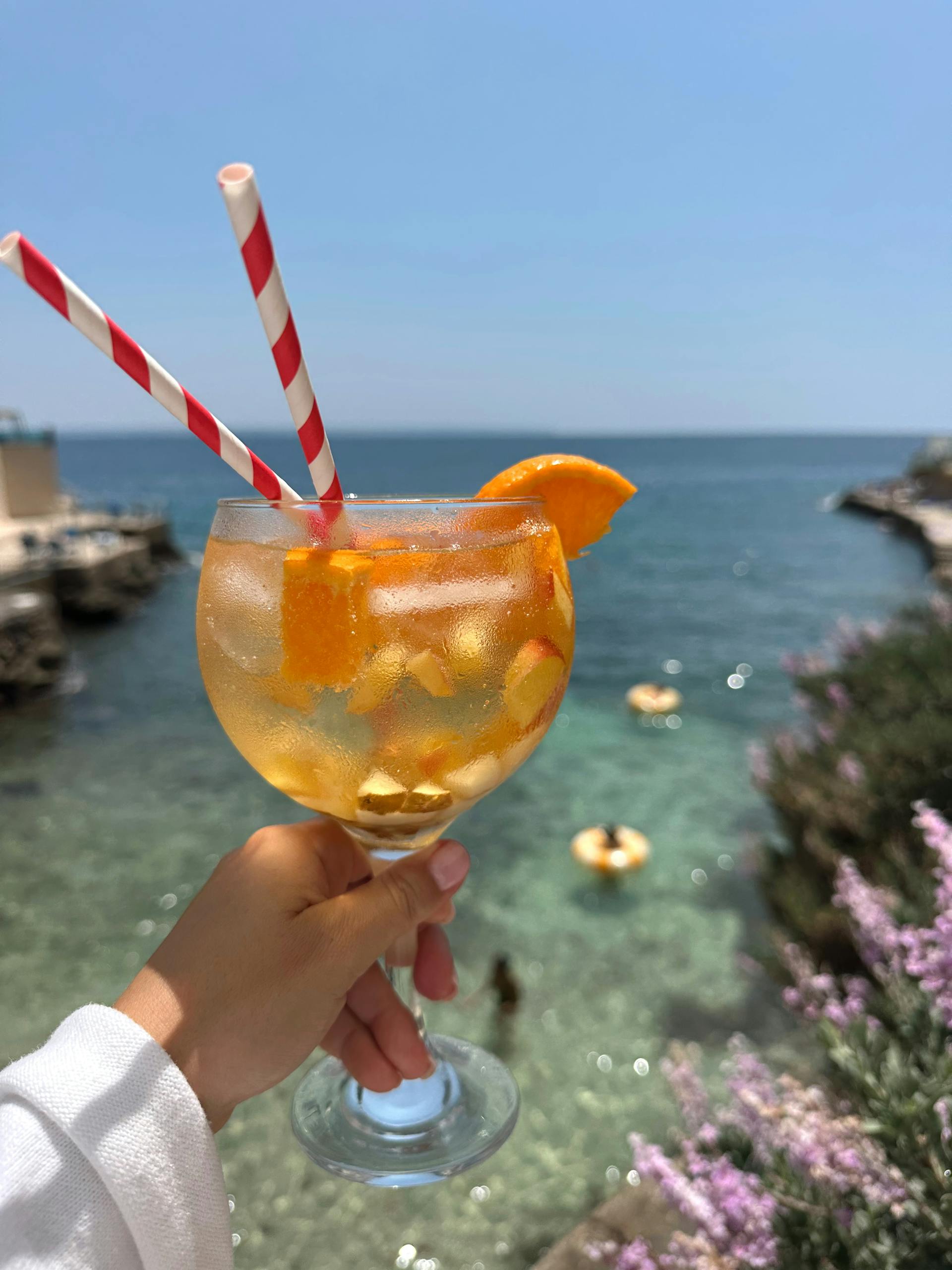Orange Aperol spritz cocktail at the bar