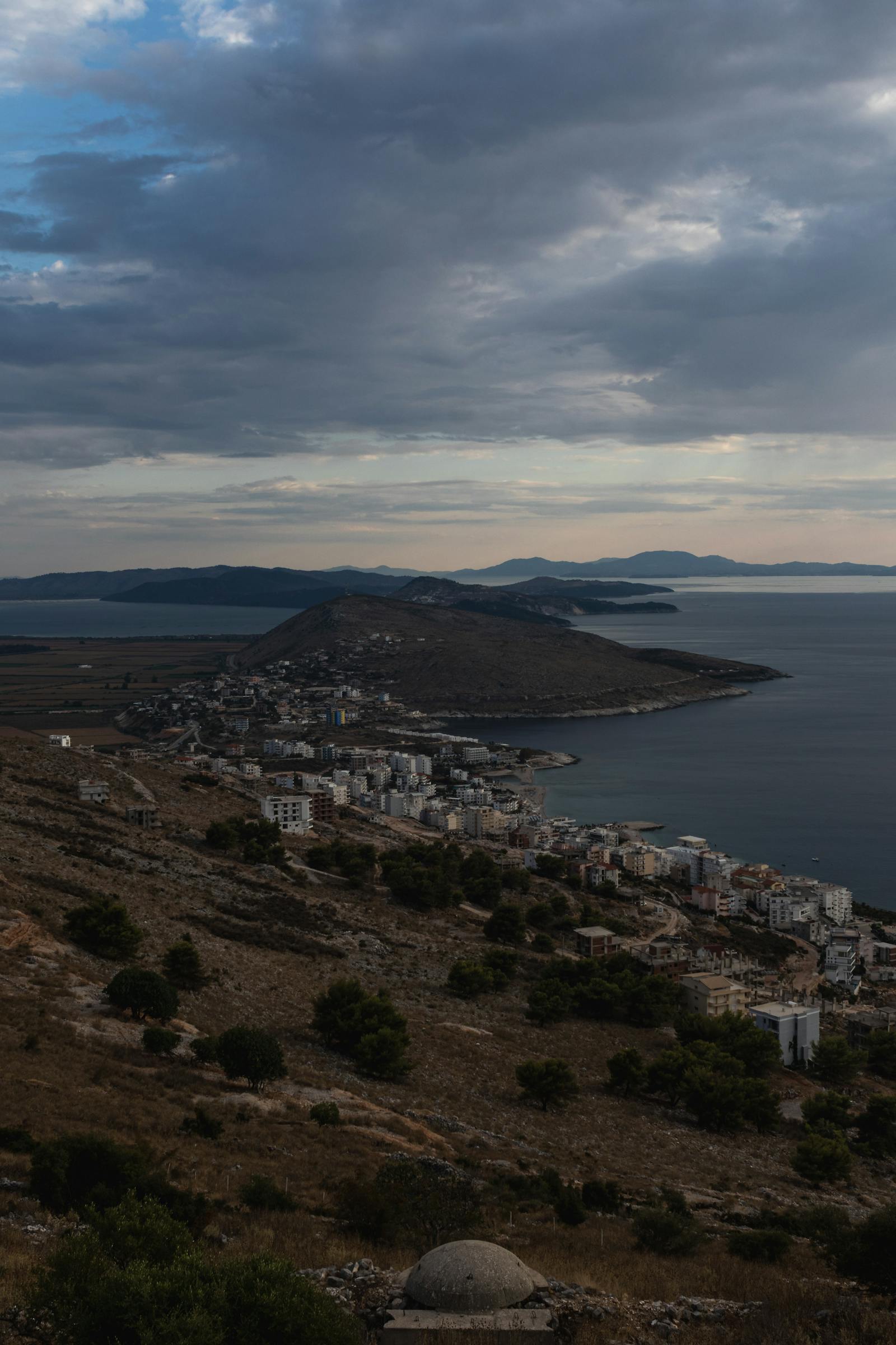 Aerial view of Saranda on the Ionian coast